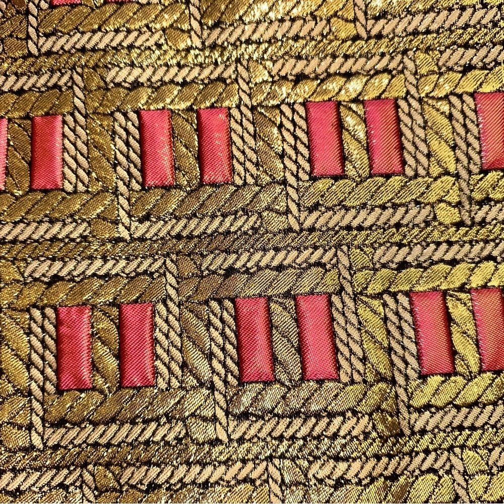 J. McLaughlin Elm Brocade A-line skirt gold pink (112) - Picture 3 of 6